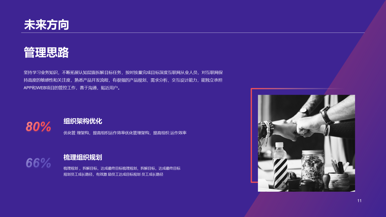 撞色渐变风电商运营竞聘简历PPT案例