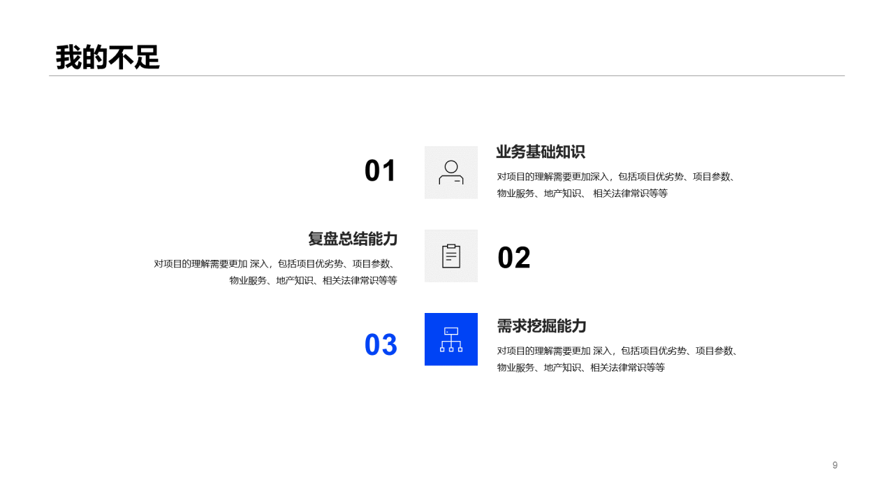 蓝色商业销售竞聘简历PPT案例