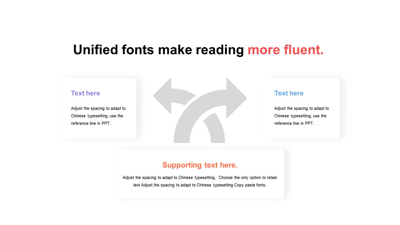 多色矩形阴影3项PPT关系