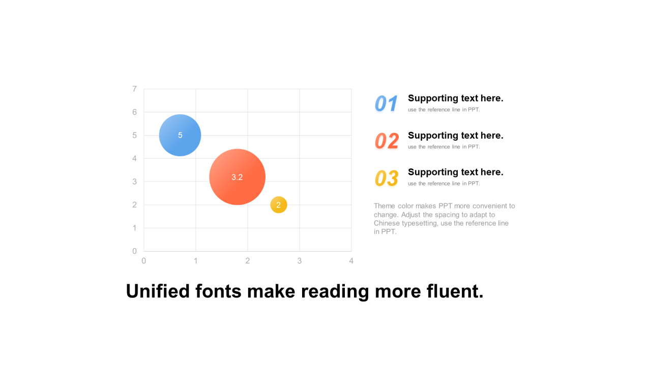 多色扁平PPT气泡图