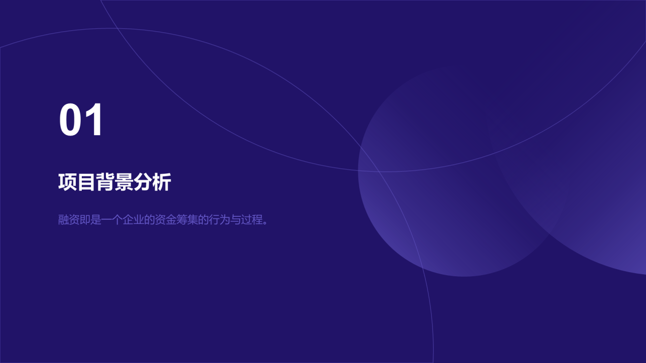 蓝色商业融资计划书PPT案例