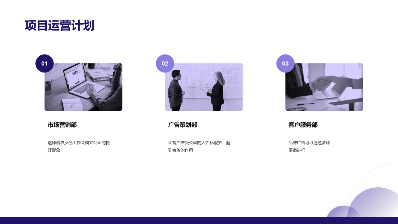 蓝色商业融资计划书PPT案例