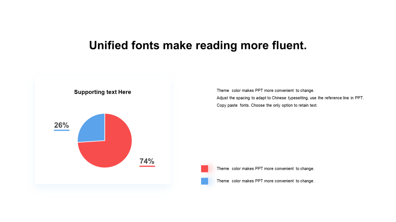 多色扁平PPT饼图