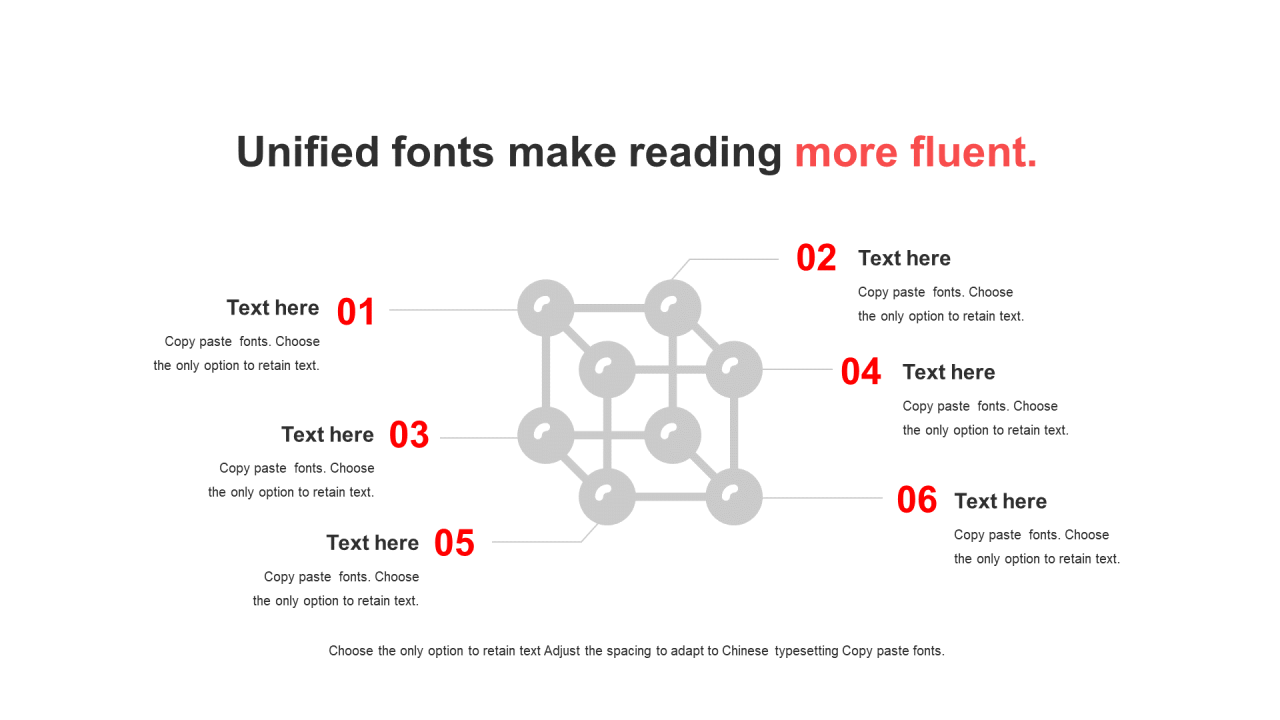 红色插图扁平4项PPT关系