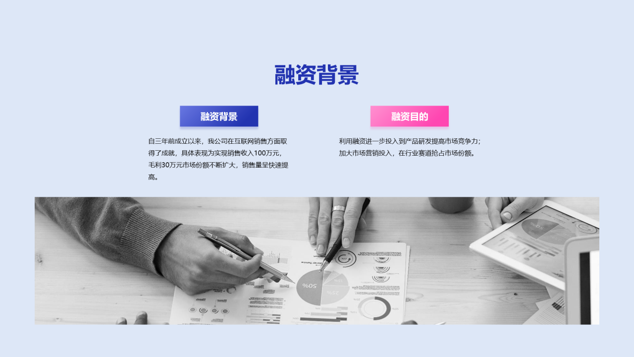 蓝色互联网商业计划书PPT案例