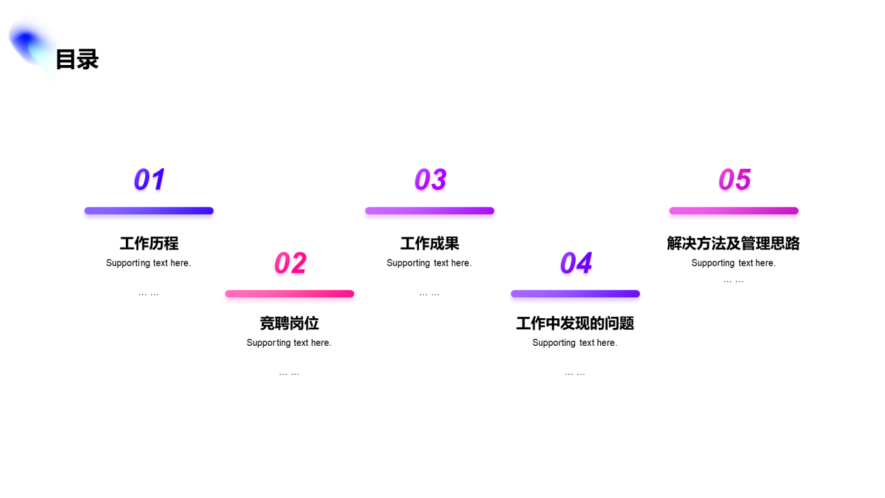 多色创意竞聘述职PPT案例