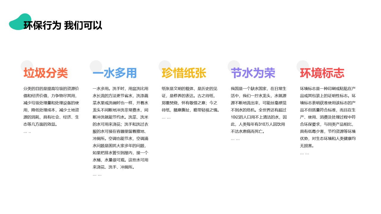 白色创意改善地球环境绿色低碳生活PPT案例