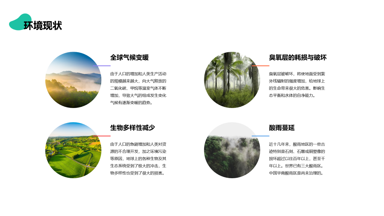 白色创意改善地球环境绿色低碳生活PPT案例