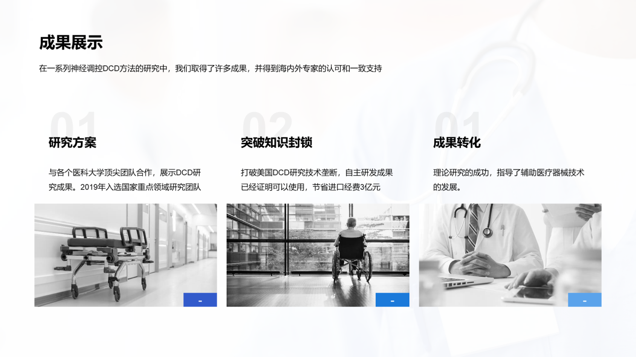 蓝色创意医疗健康研究报告PPT案例