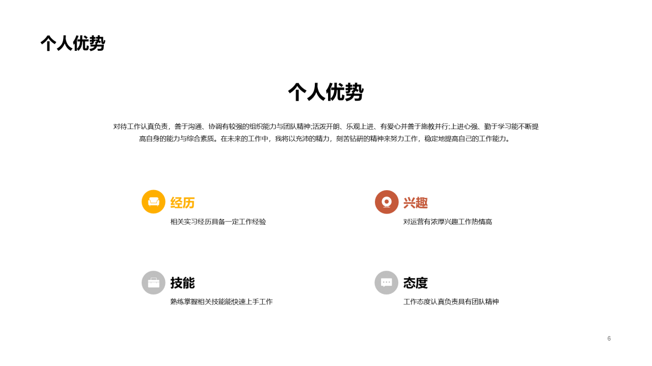 橘色插画竞聘述职PPT案例