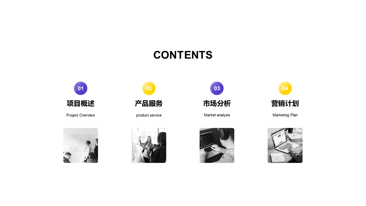 蓝色商务商业计划书PPT案例