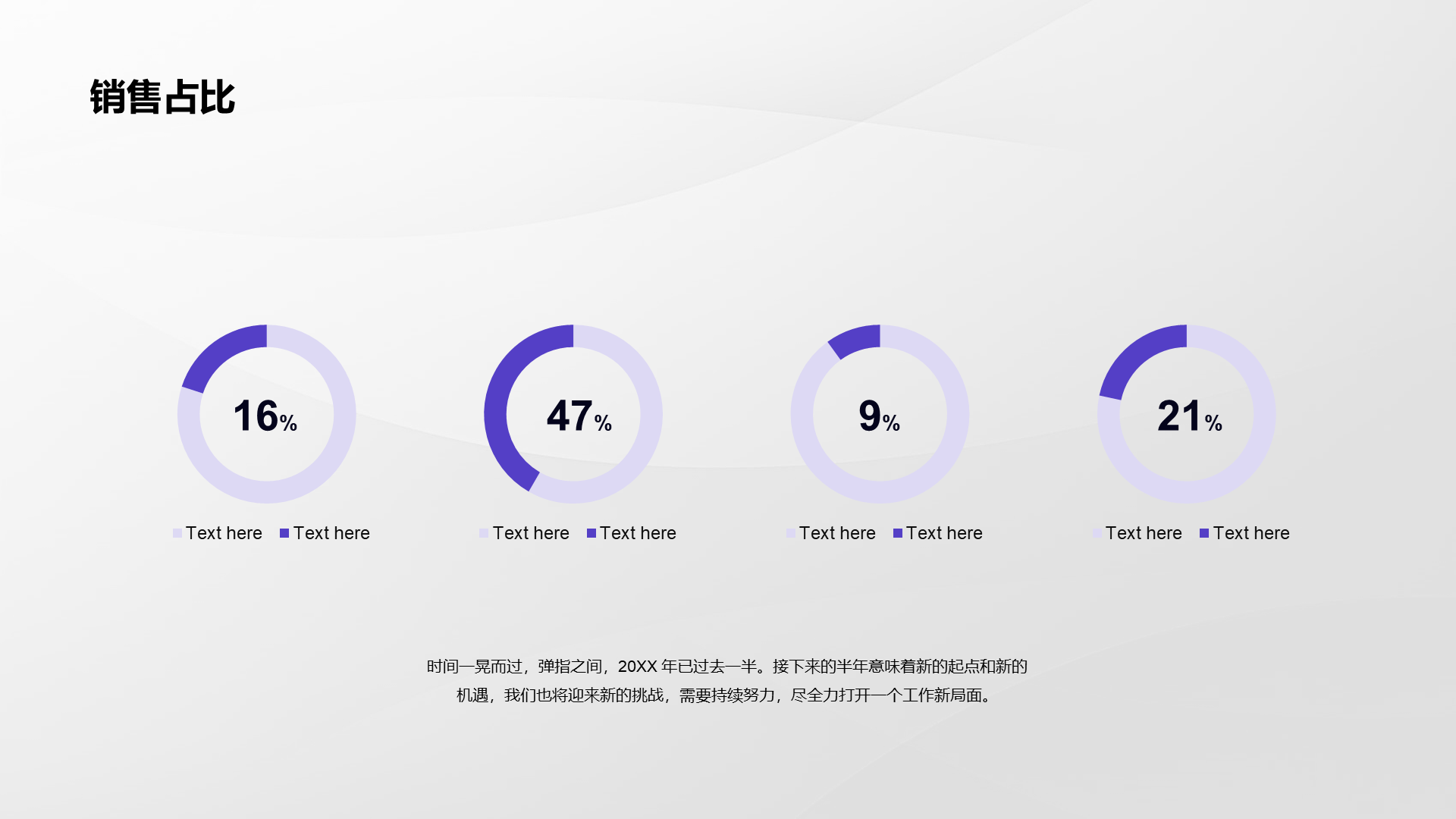 紫色简约风年中总结汇报PPT案例