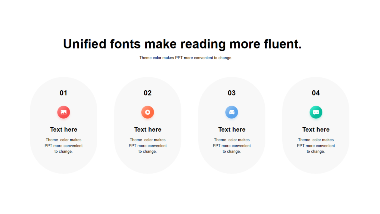多色圆形渐变4项列表