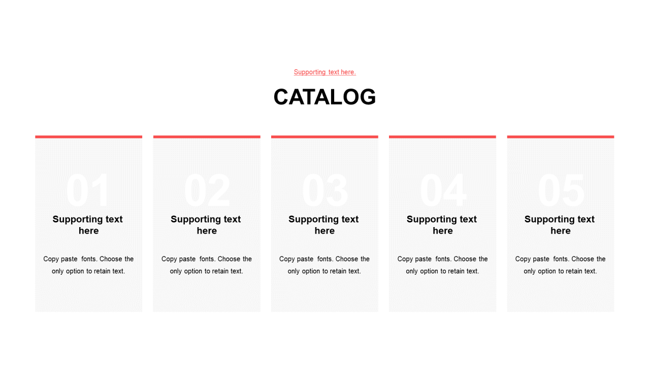 红色矩形线条扁平4项PPT列表