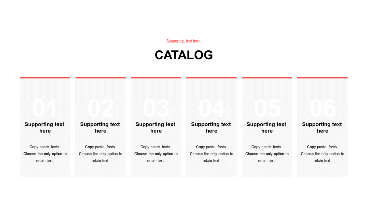 红色矩形线条扁平4项PPT列表