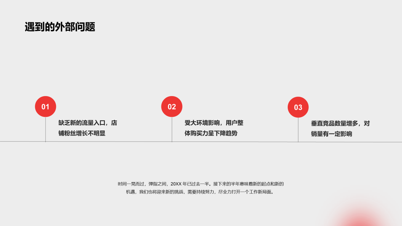 红色商务年中总结工作汇报PPT案例