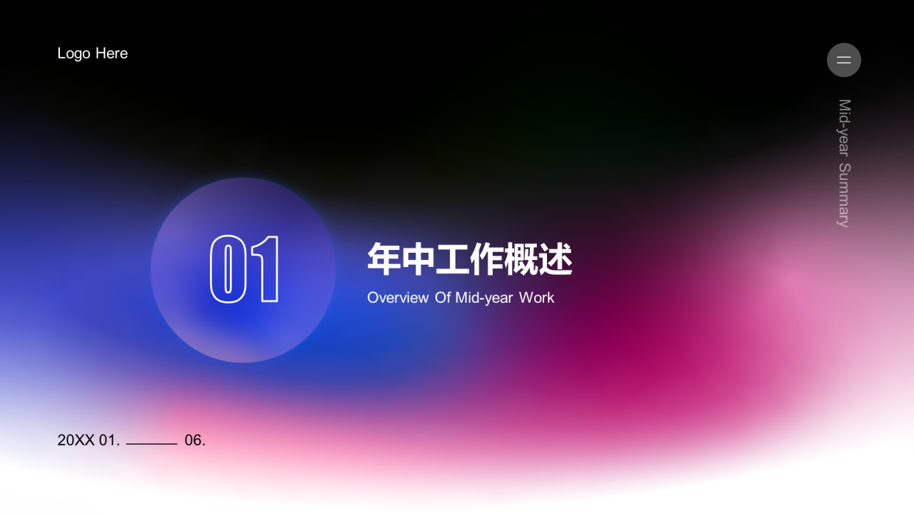 黑色商务年中总结汇报PPT案例
