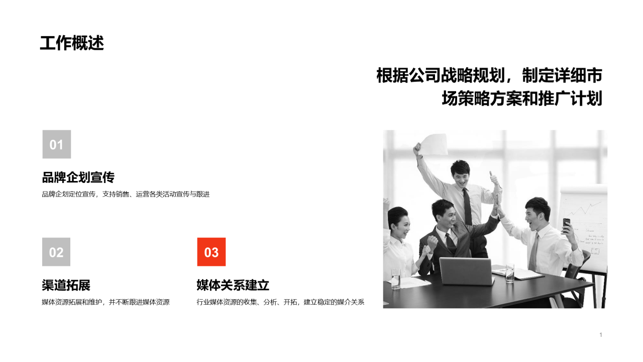 红色商务年中总结汇报PPT案例