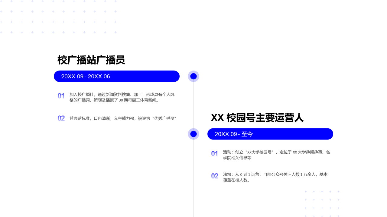 商务蓝色简约个人简历模板PPT案例