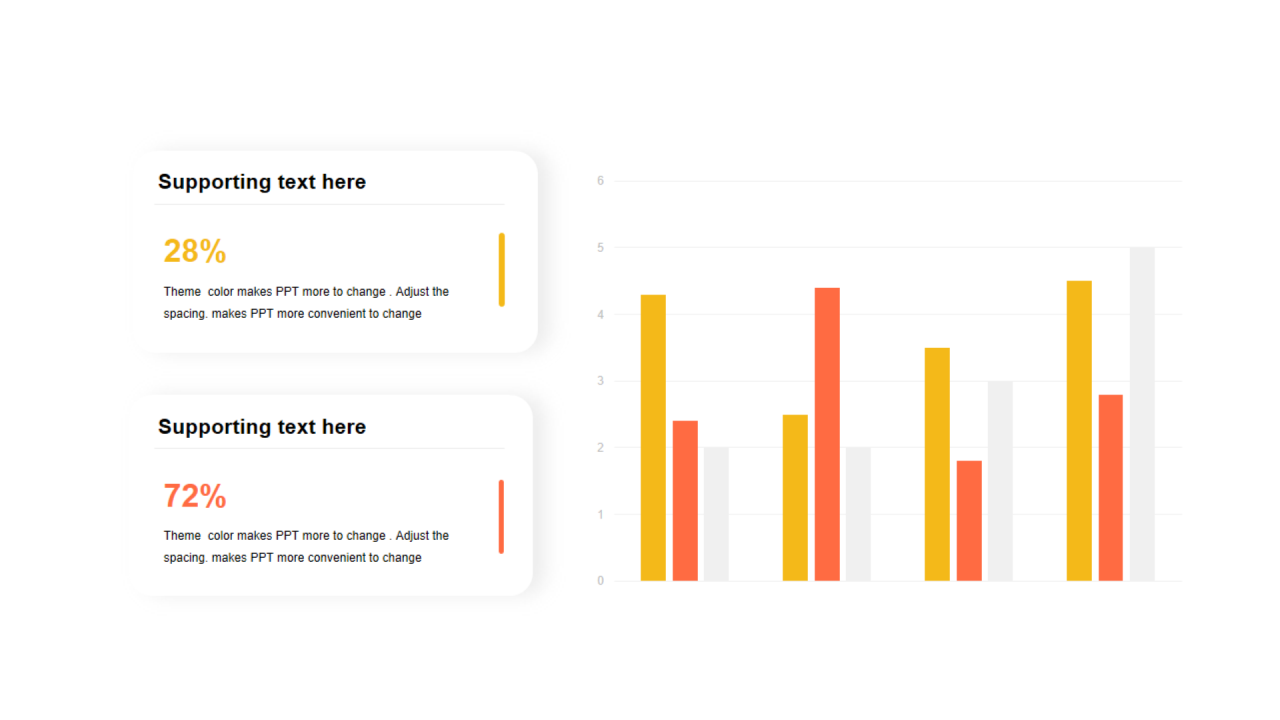 多色扁平PPT柱状图