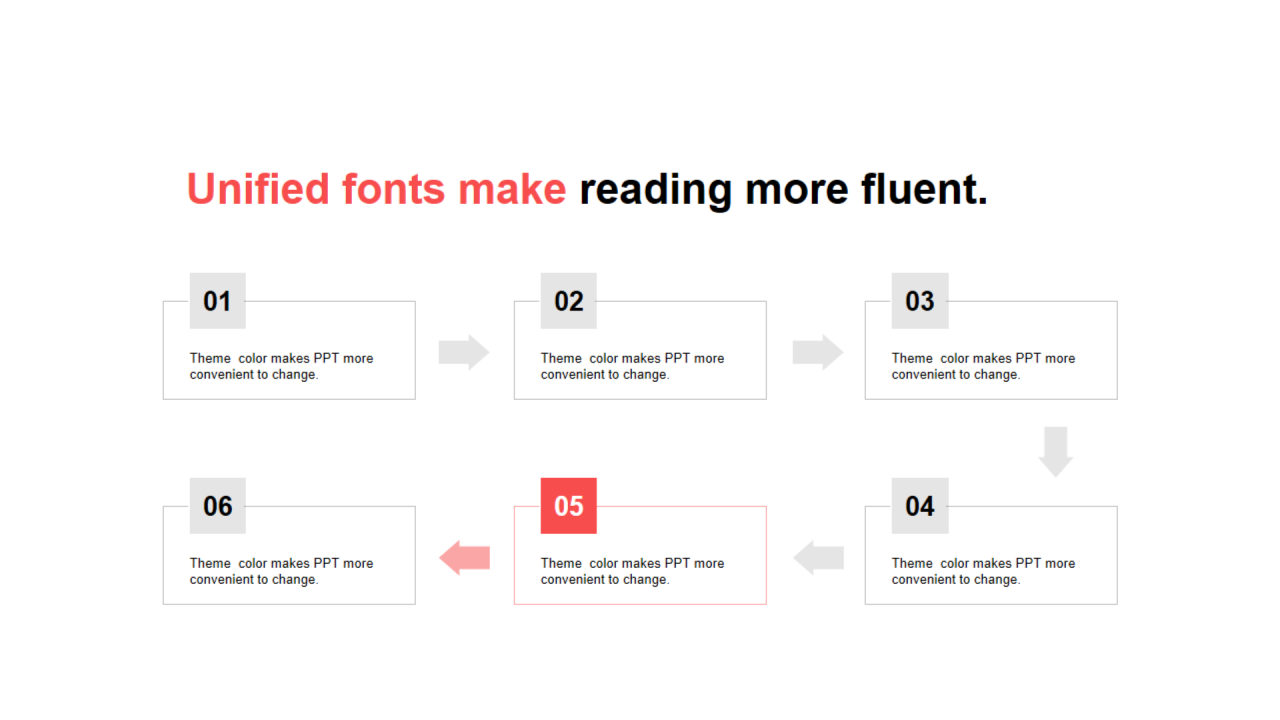 红色矩形线条扁平3项PPT流程