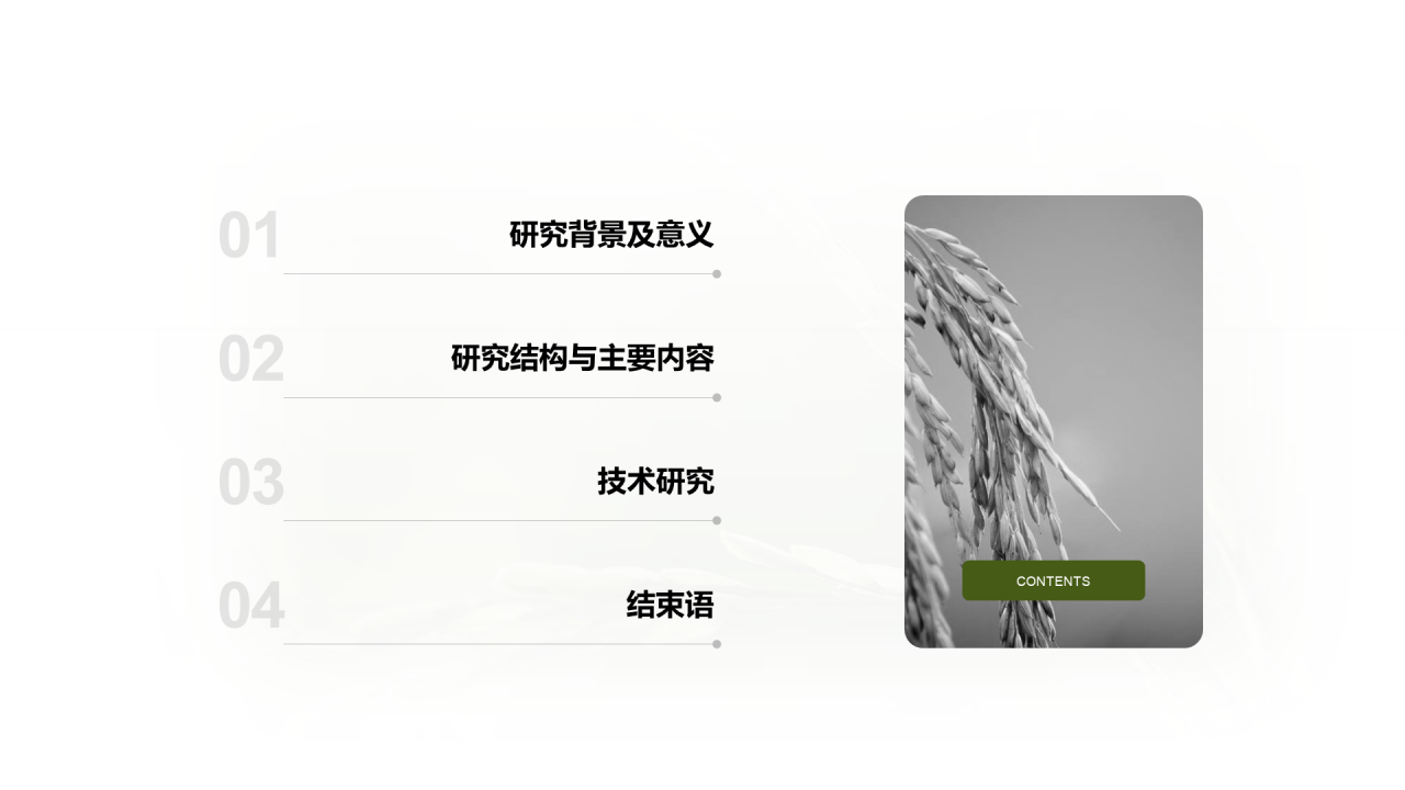 绿色水稻商务风研究报告PPT案例