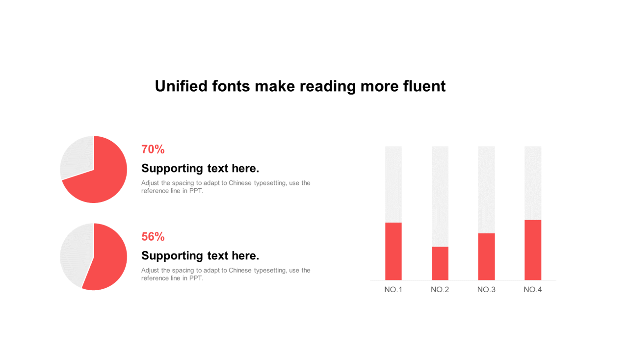 多色扁平PPT柱状图