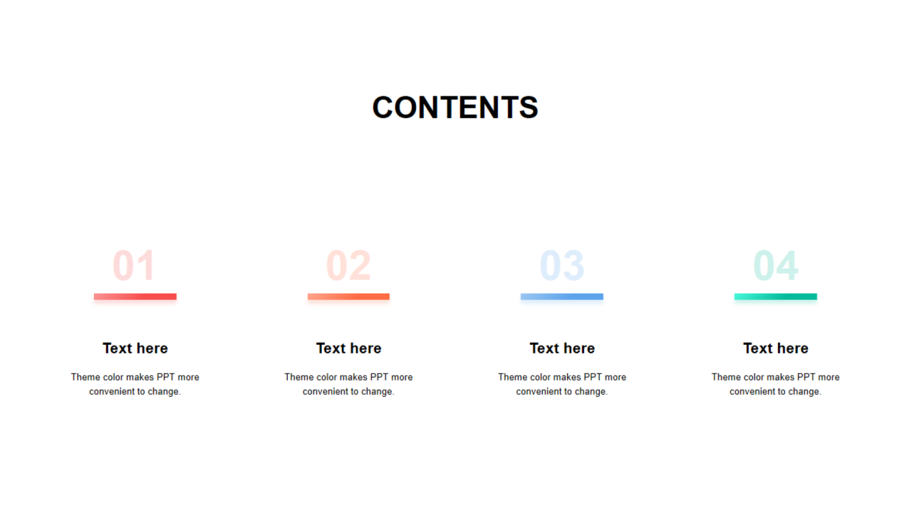 多色线条渐变4项PPT目录
