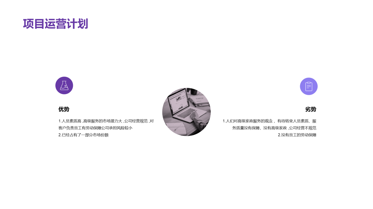 紫色简约商业计划书PPT案例