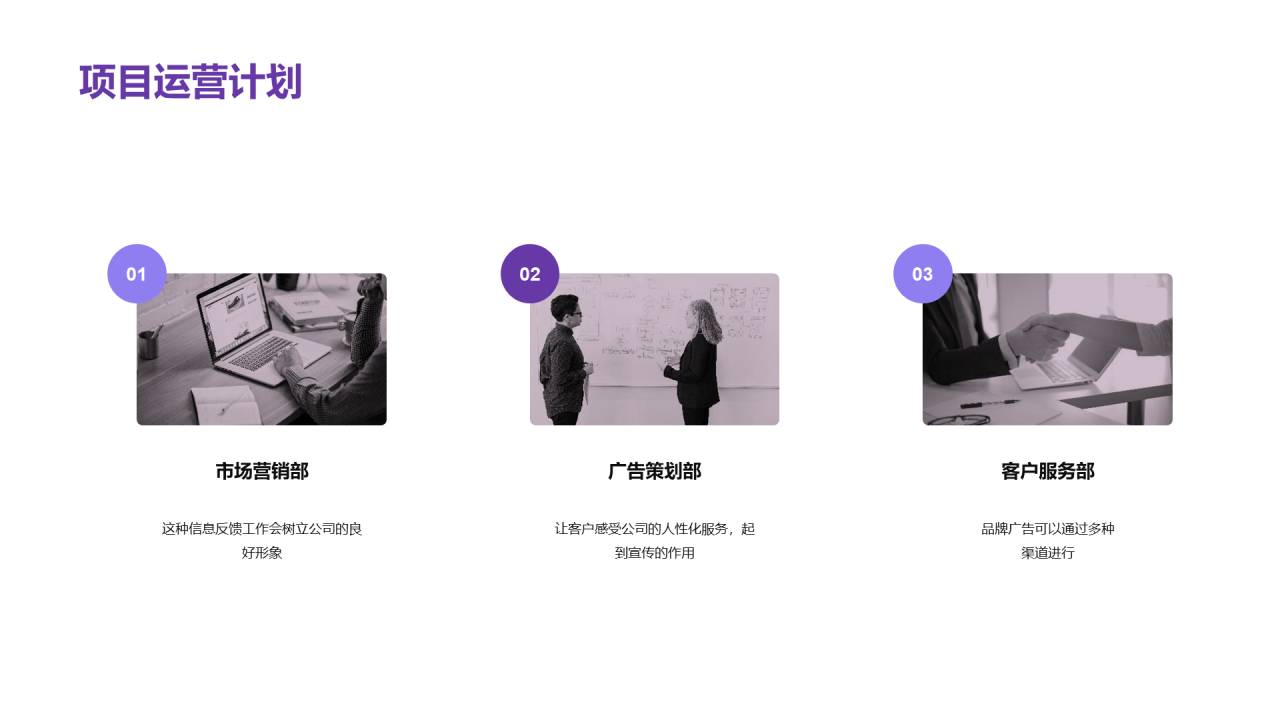 紫色简约商业计划书PPT案例