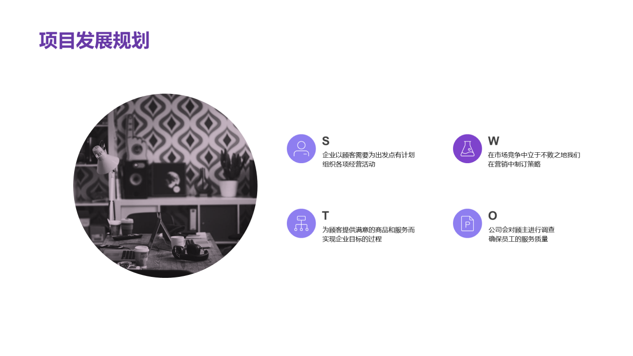 紫色简约商业计划书PPT案例
