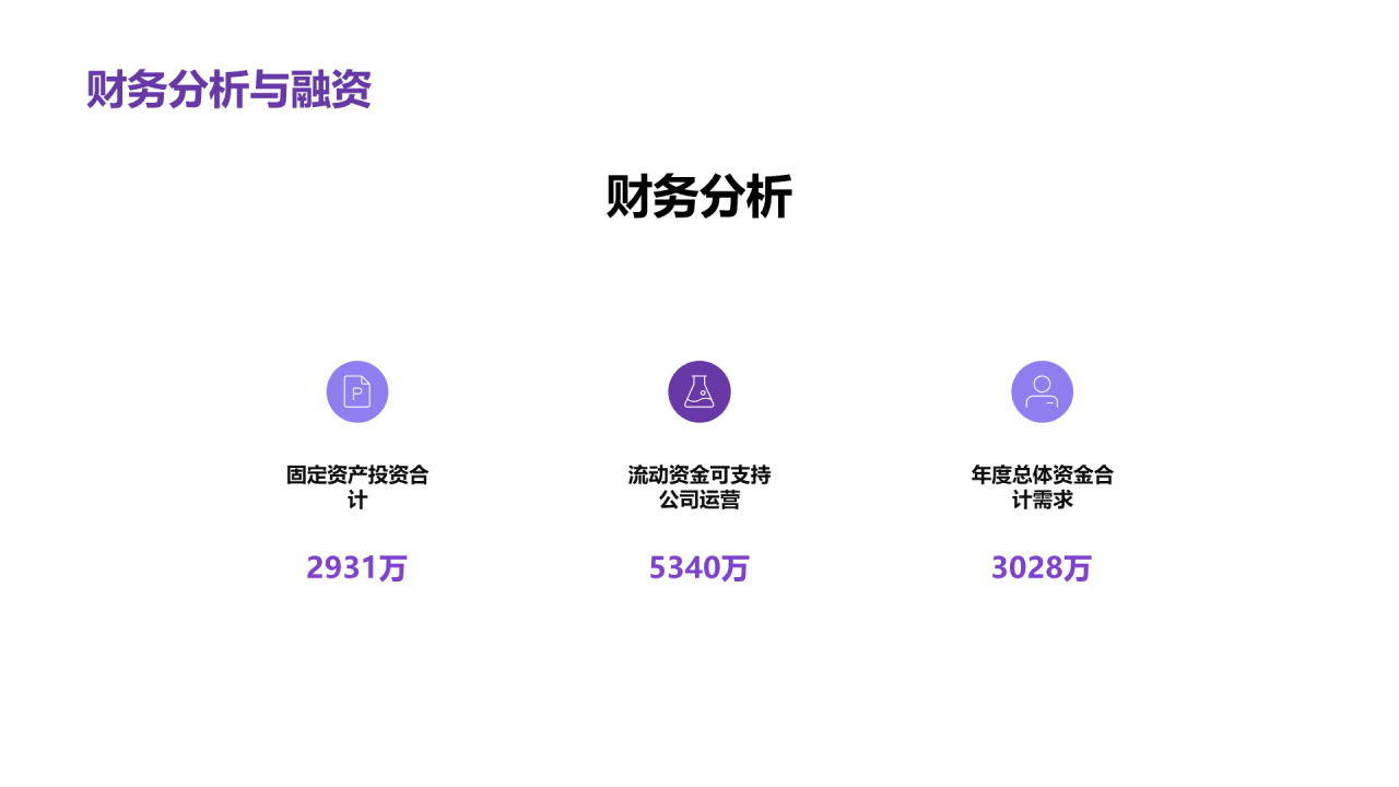 紫色简约商业计划书PPT案例