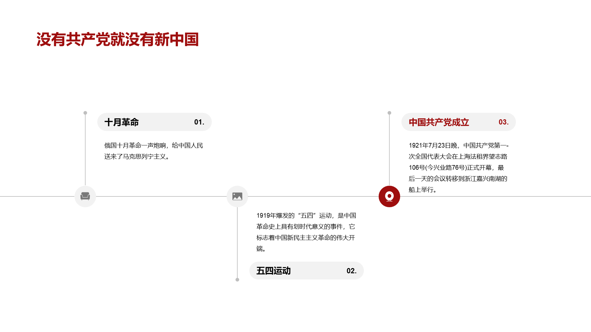 红色喜庆建党节PPT案例