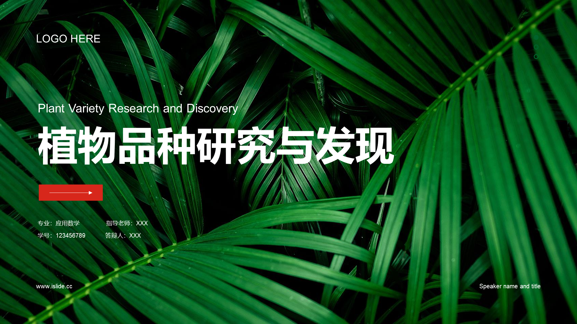 绿植商务毕业答辩PPT案例