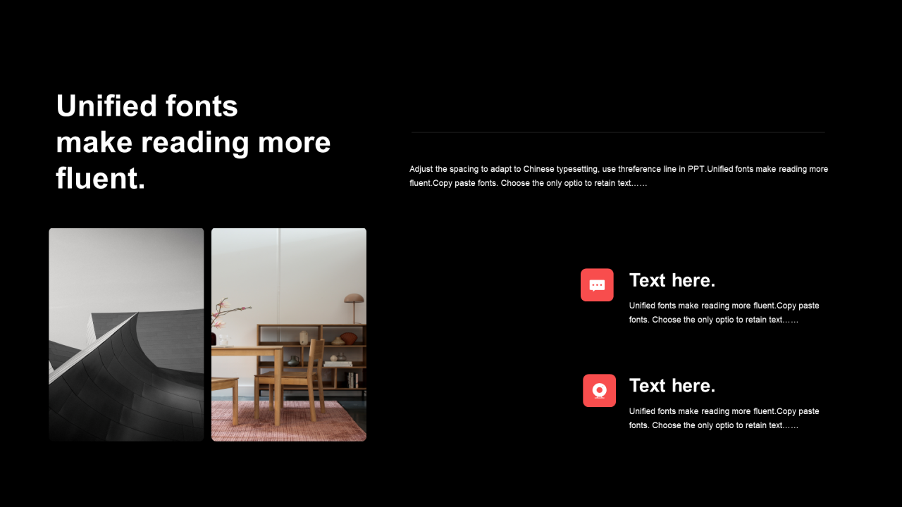 红色矩形扁平2项PPT列表
