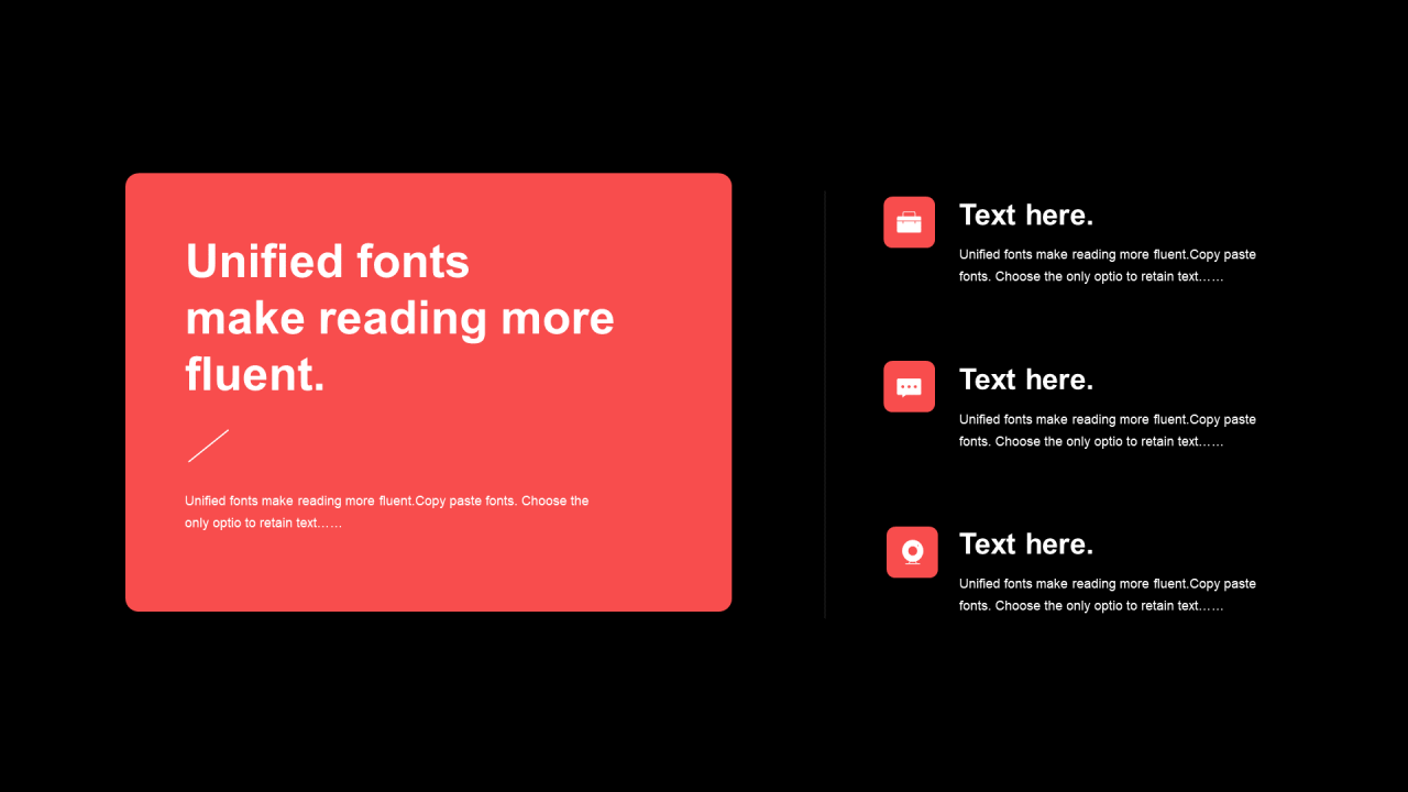 红色矩形扁平3项PPT列表