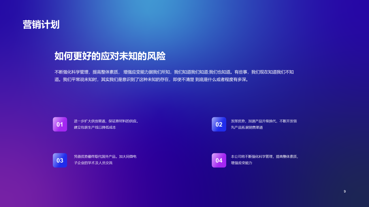 蓝色科技互联网融资计划书PPT案例