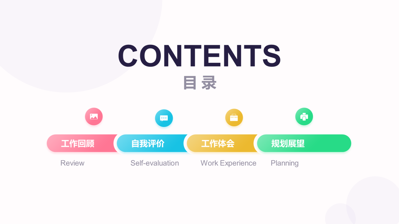 粉色渐变几何立体述职汇报PPT案例