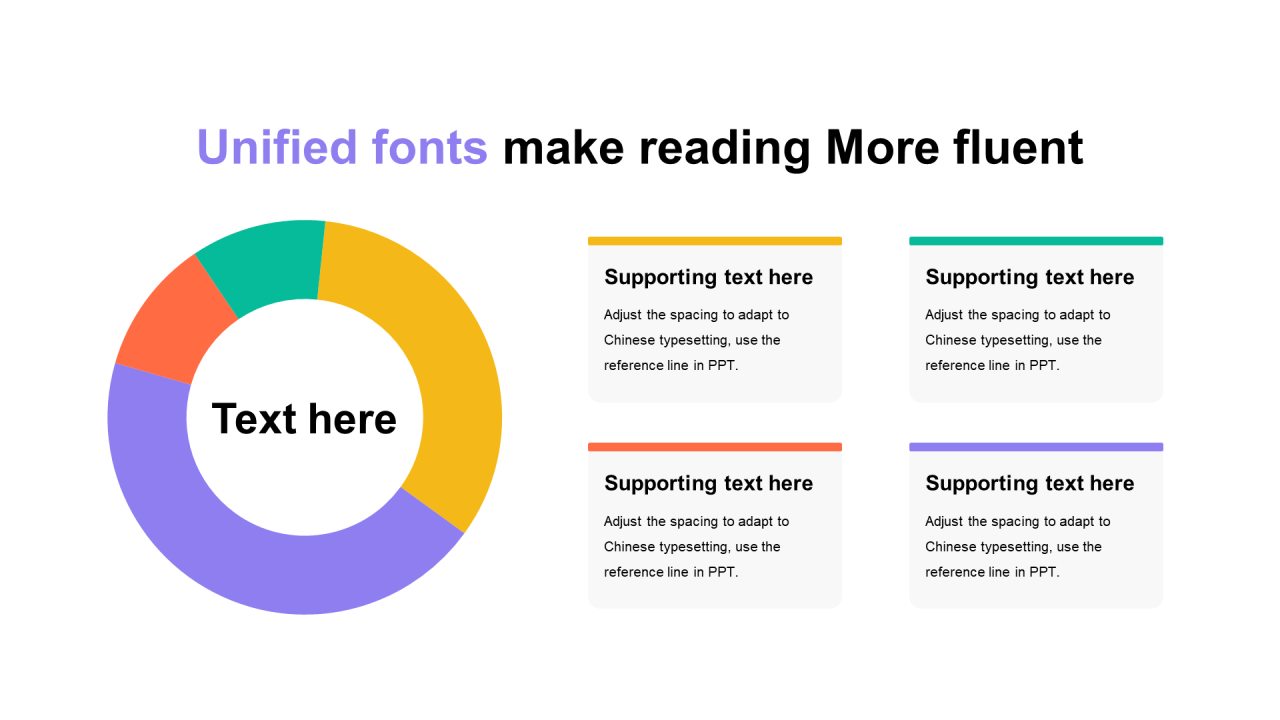 多色扁平PPT环形图