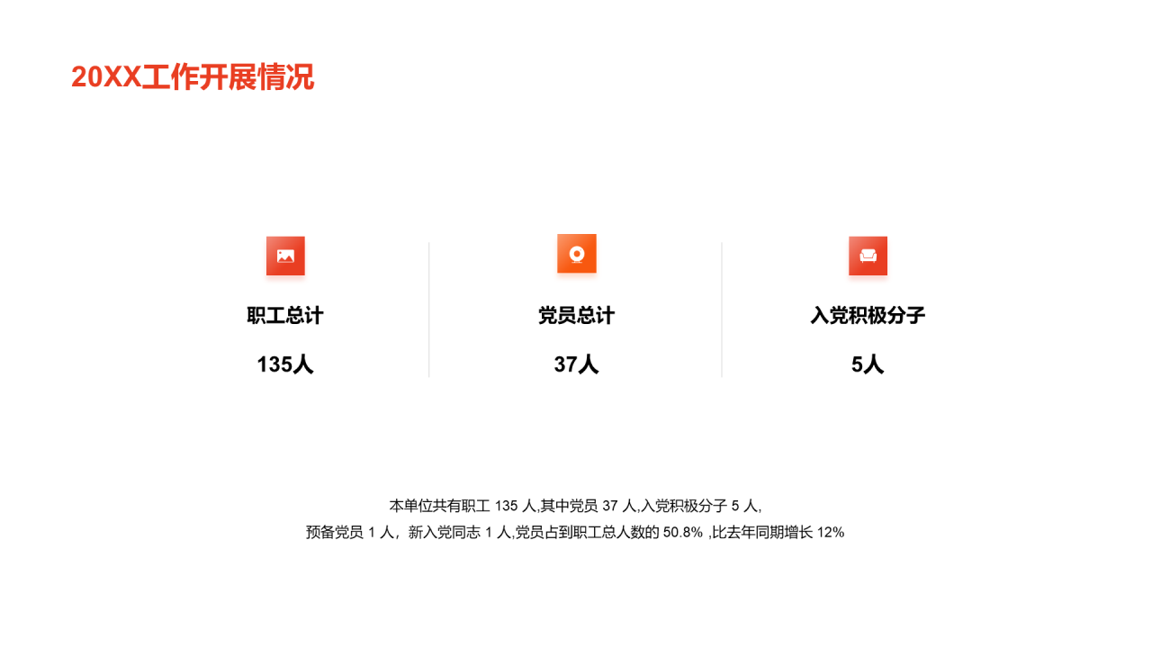 红色插画党政党建工作总结PPT案例