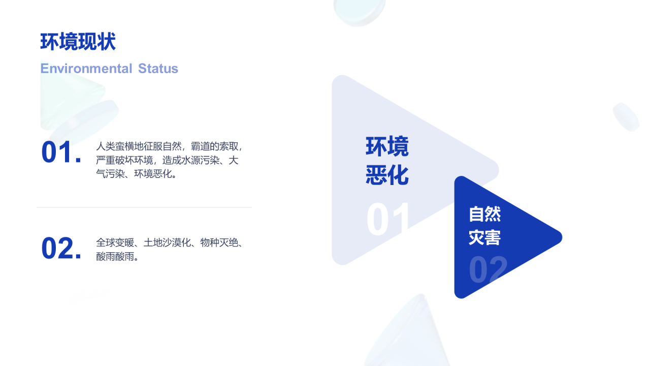 绿色几何玻璃环保倡导研究报告PPT案例