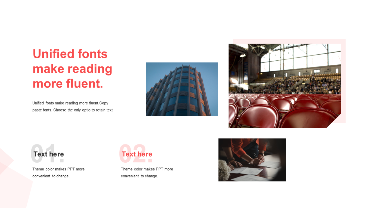 红色圆形扁平2项PPT关系