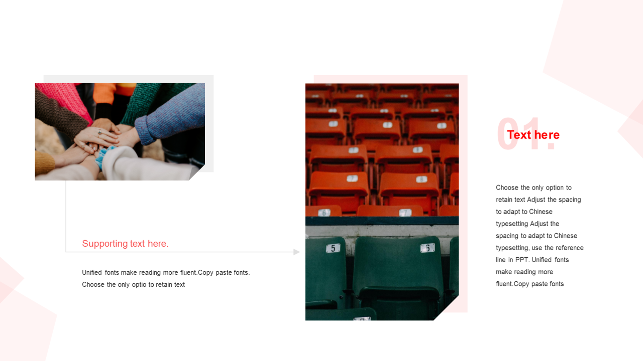 红色圆形扁平2项PPT关系