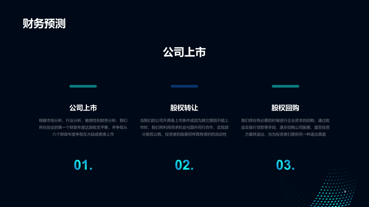 蓝色科技互联网商业计划书PPT案例