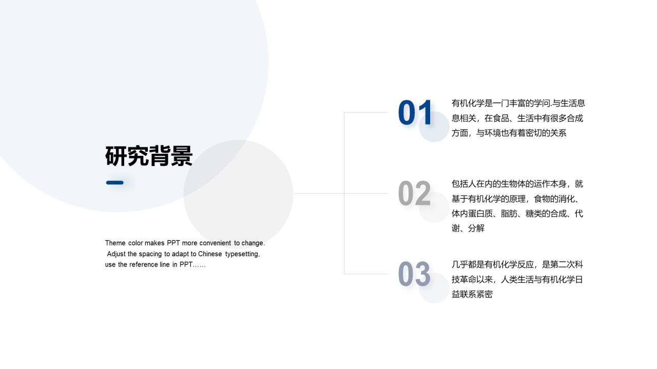 蓝色有机化学课题研究报告PPT案例