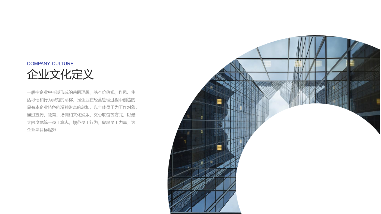蓝色简约企业文化PPT案例