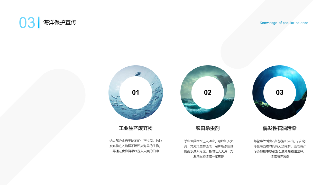 蓝色简约海洋保护PPT案例