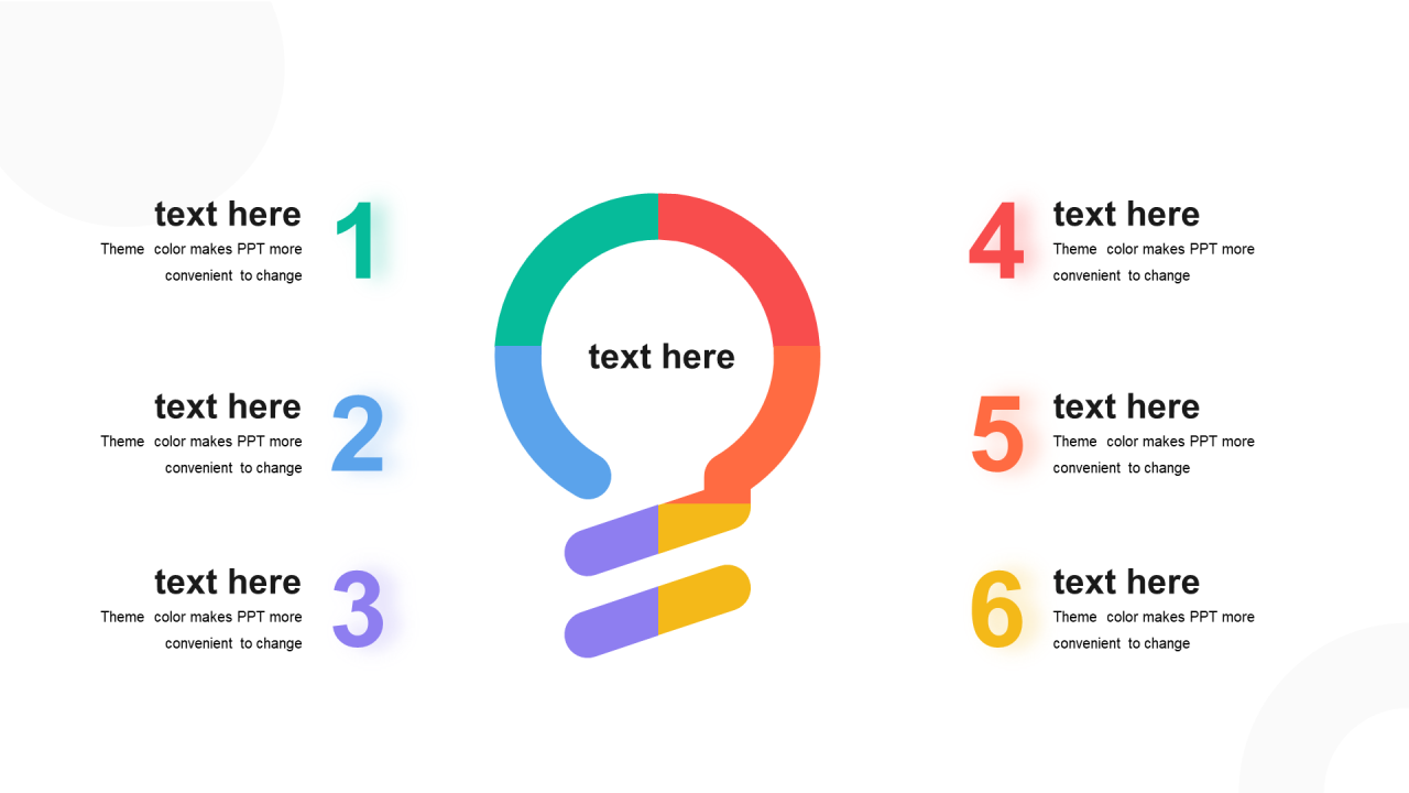 多色多边形阴影4项PPT列表