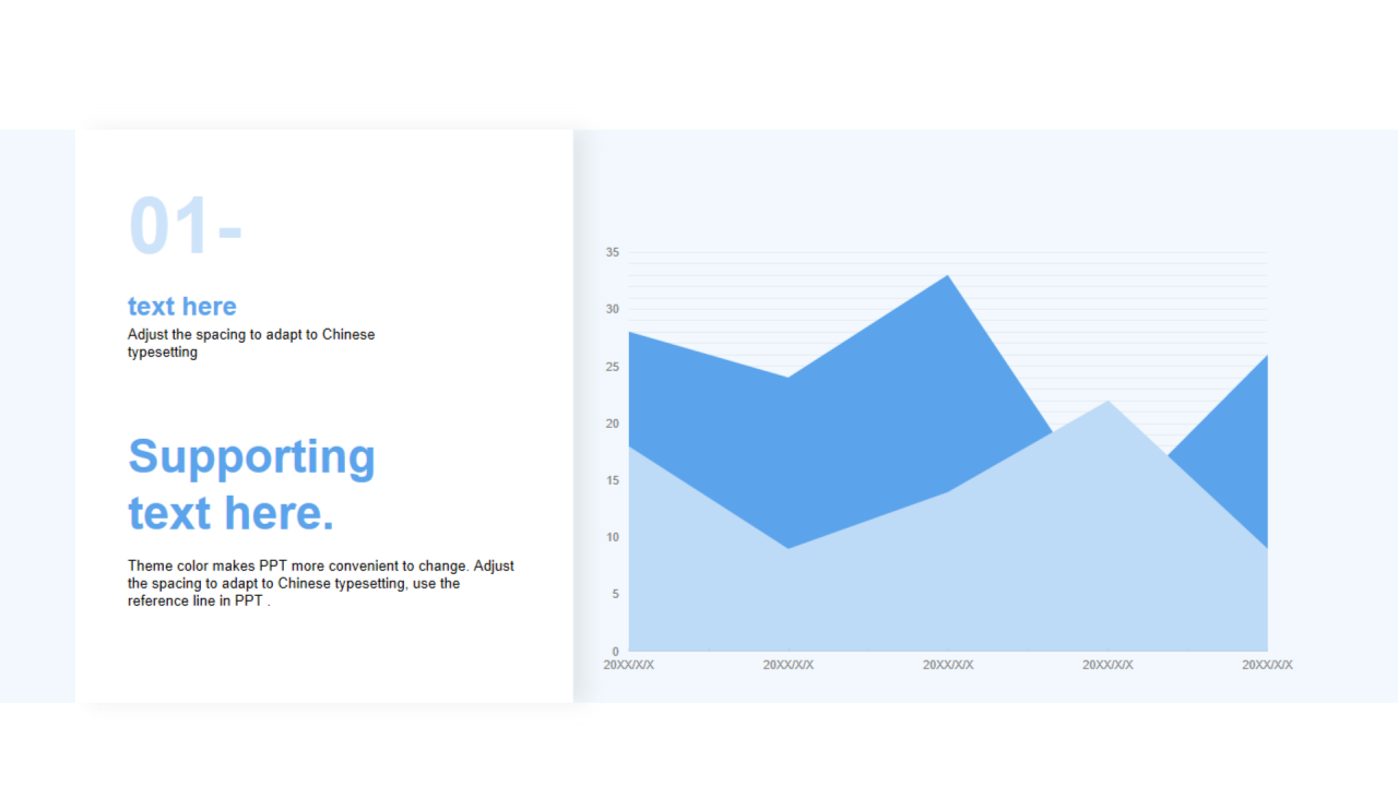 蓝色阴影PPT面积图