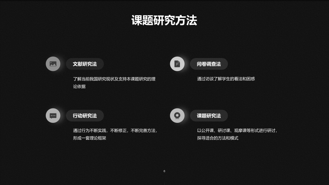 黑色创意简约科技研究报告PPT案例